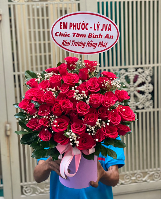 Lẵng hoa chúc mừng khai trương Huyện Phú Vang