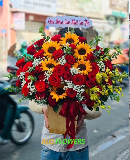 Lẵng hoa hoa mừng khai trương Huyện Phong Điền